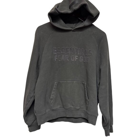 Fear of God Essentials Other - Essentials Fear of God Hoodie Men's Sweatshirt Grey Logo Small Streetwear Fleece